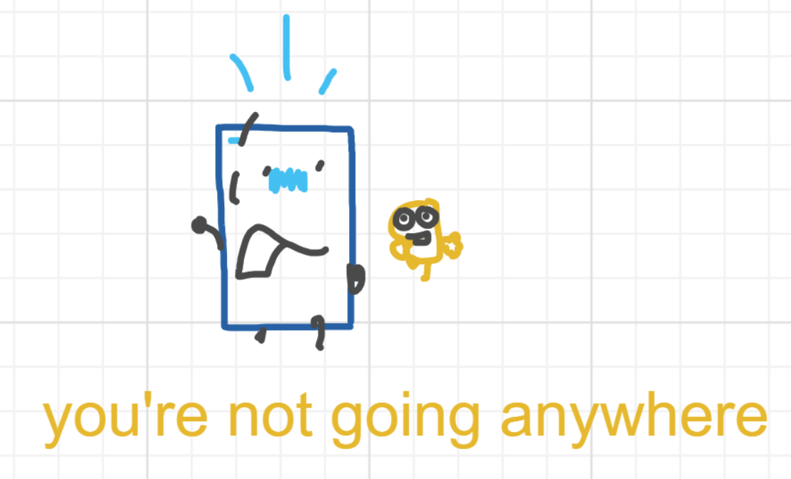 A panel from Running Duos, episode four of the Board Boards object show by Furretwalk/WalkingFurret.